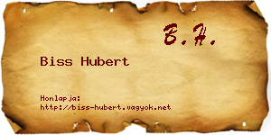 Biss Hubert névjegykártya